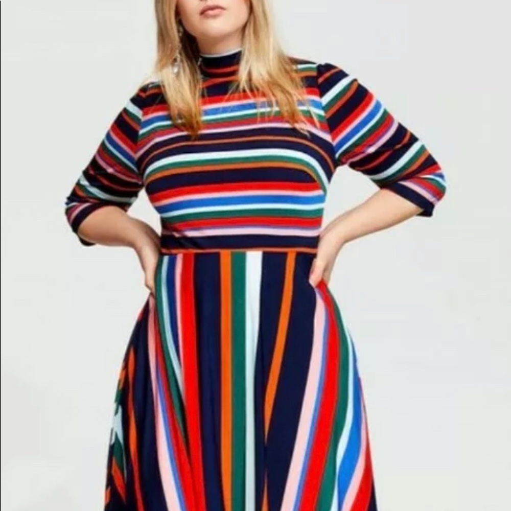 Eloquii striped A-line dress with 3/4 sleeves size 20 NWT